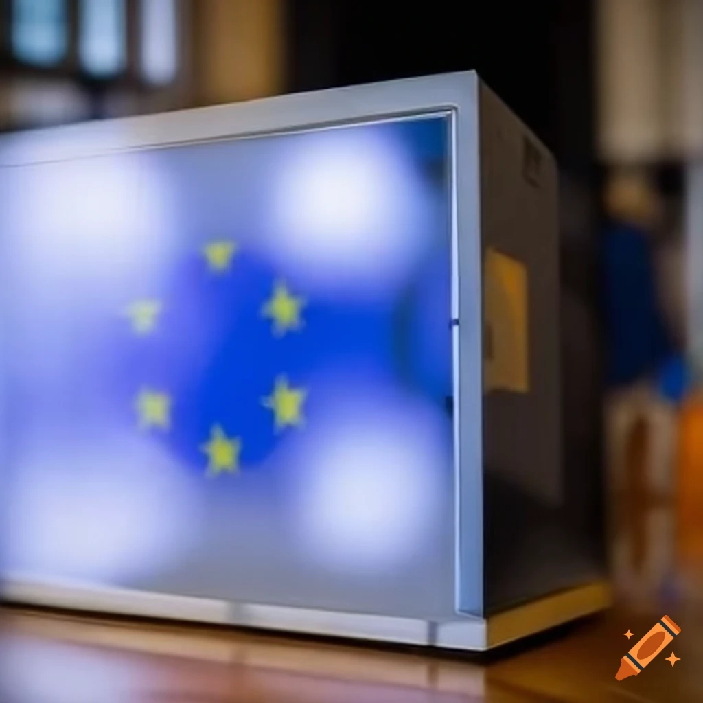 European Elections ballot box at a polling station