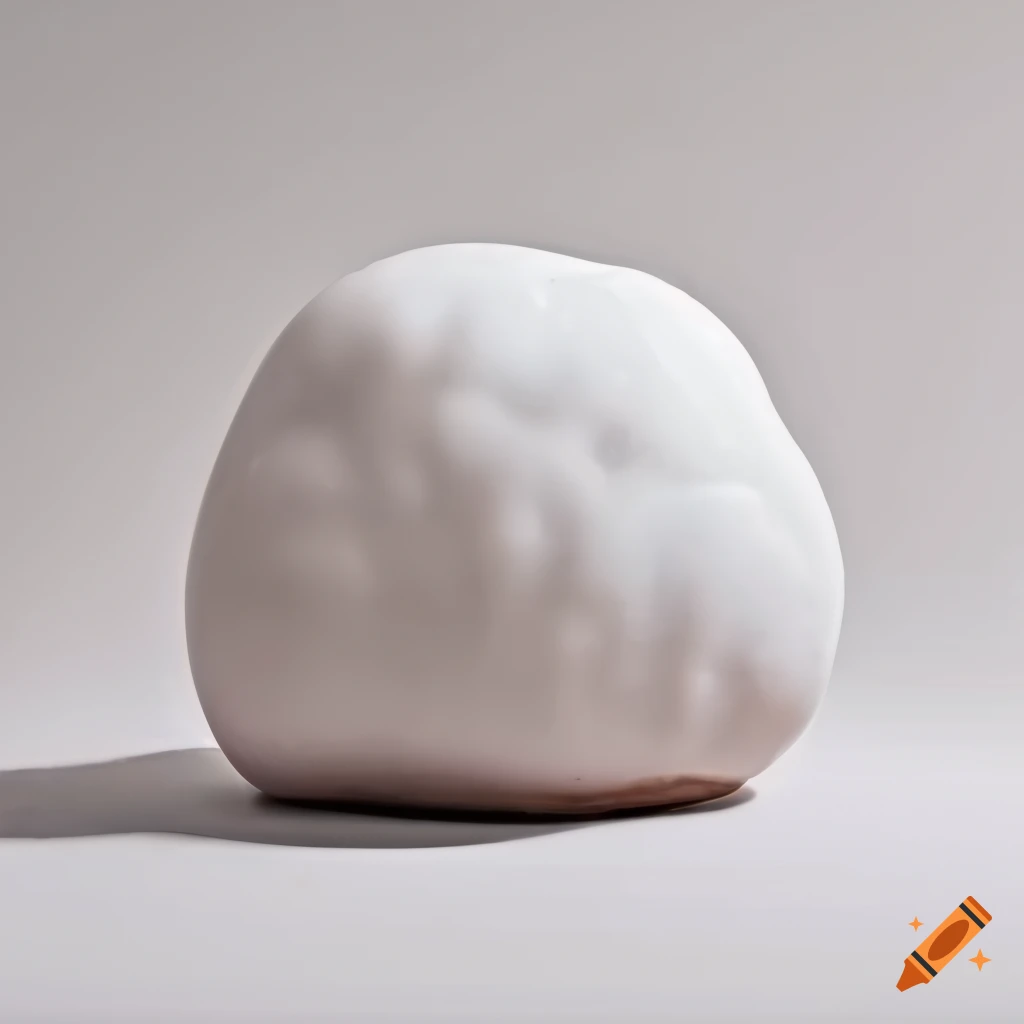 Salt glazed white ceramic organs on white background