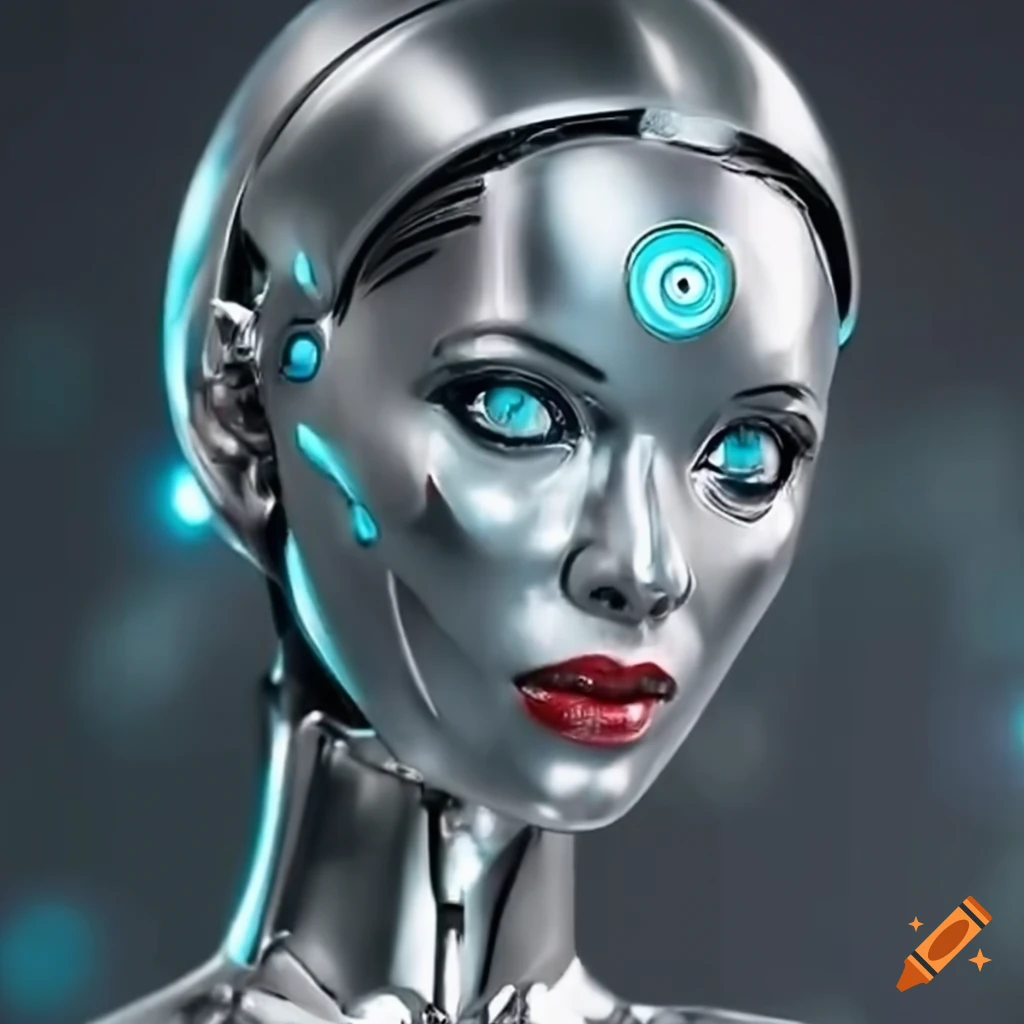 Metallic woman robot genius artificial intelligence on Craiyon