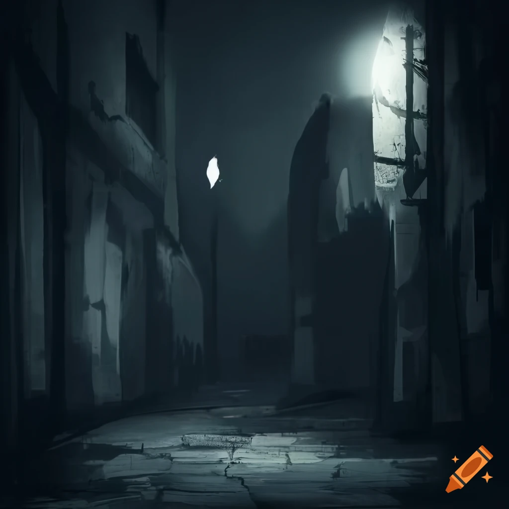 Dark gritty alley with moody lighting