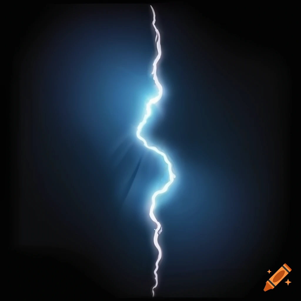 Cartoon lightning bolts on a black background