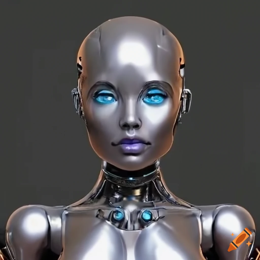 Metallic woman robot genius artificial intelligence on Craiyon