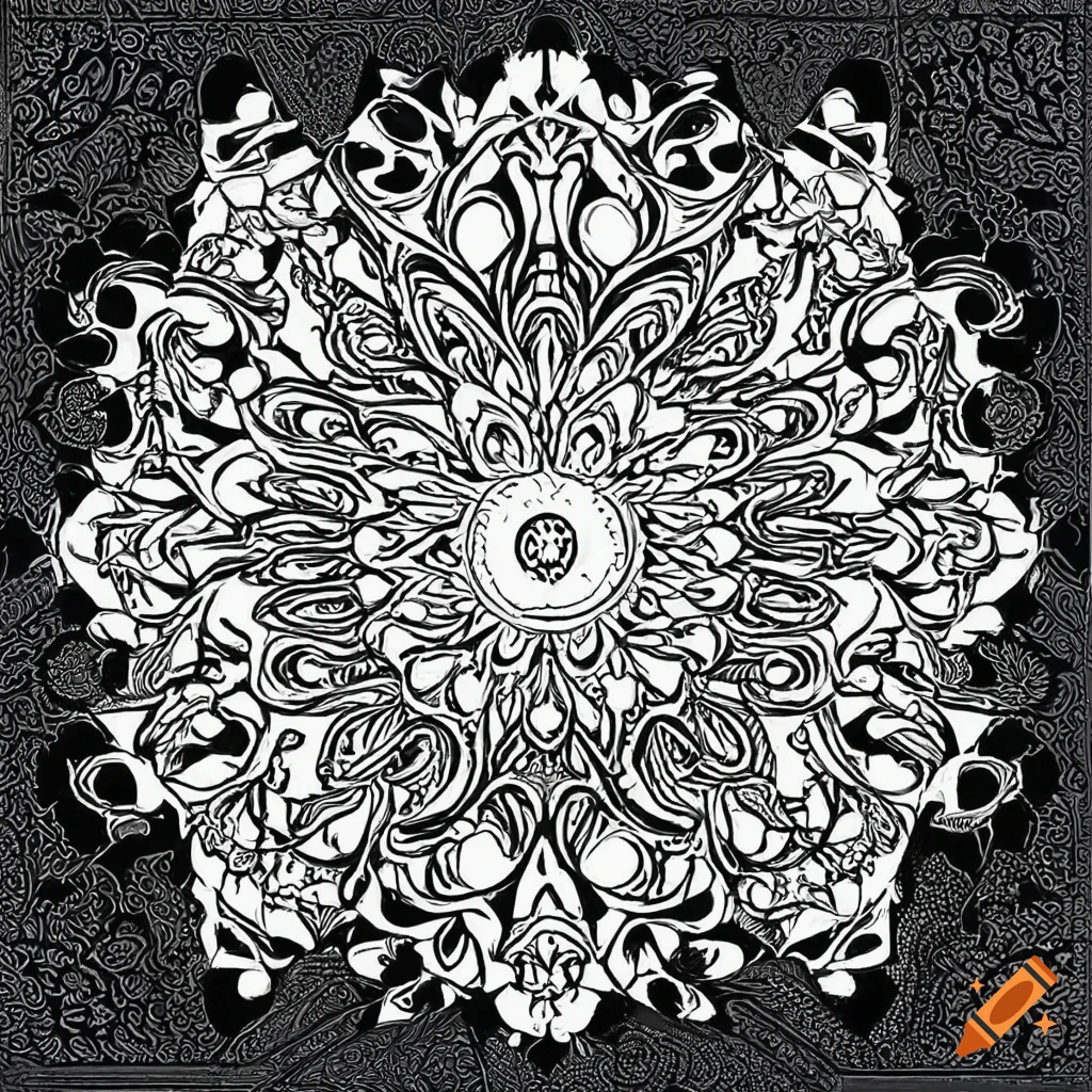 Mandala bird full body coloring page for adults on white background