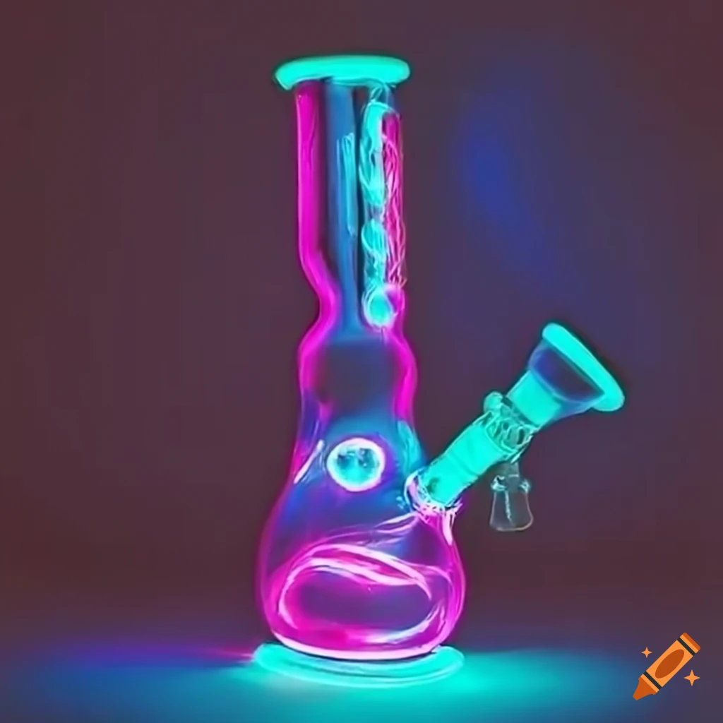 Bong with glowing neon lights