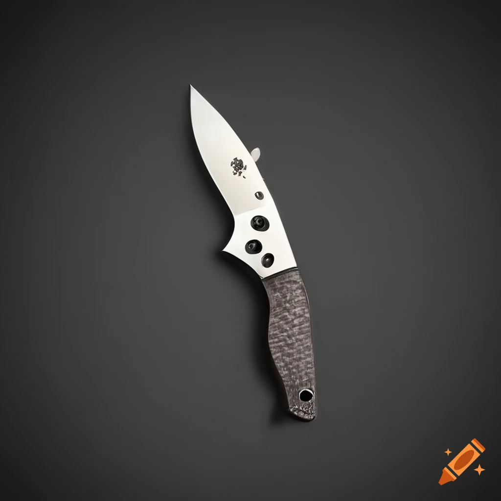 Spyderco jackknife on a futuristic Japanese-style dark glass steel table