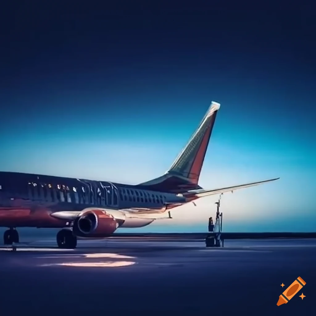 Boeing 737 at the hangar on a runway