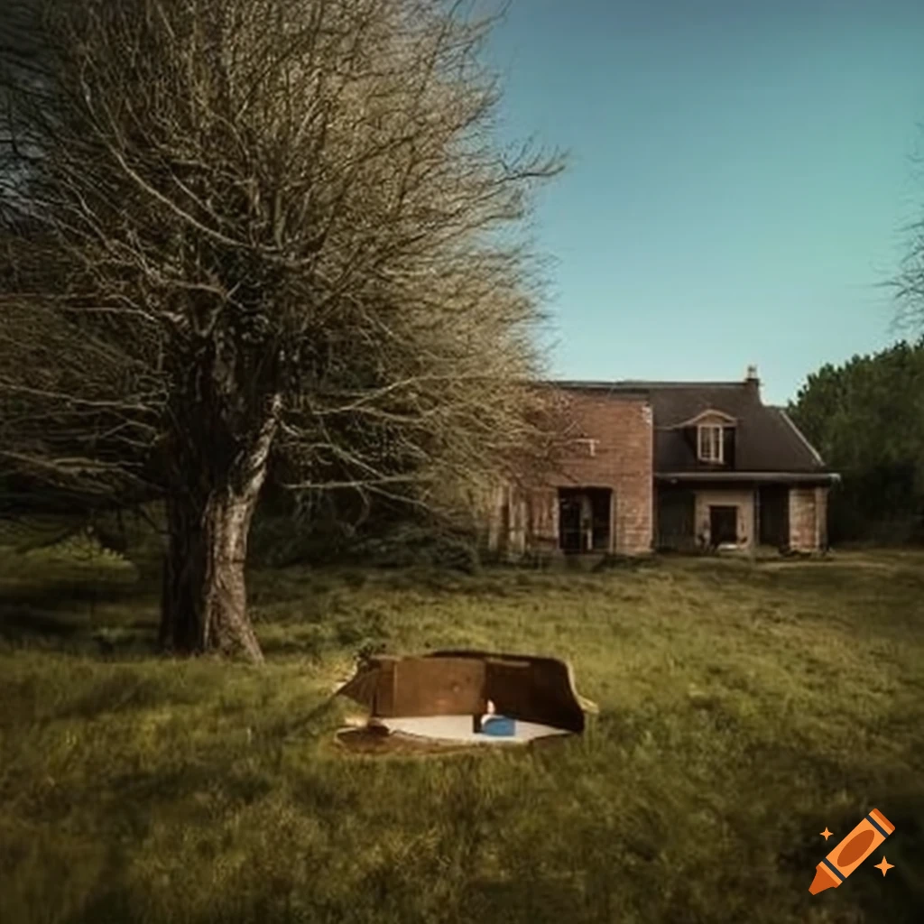 Abandoned house in the middle of a field