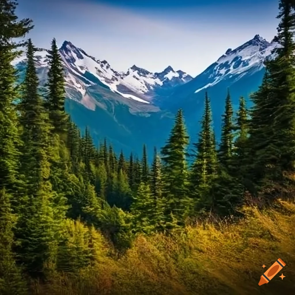 Wilderness resembling Mt. Rainier mountain