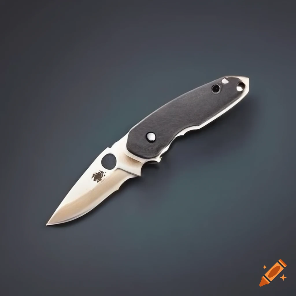 Spyderco jackknife on a glass steel table with futuristic Japan style