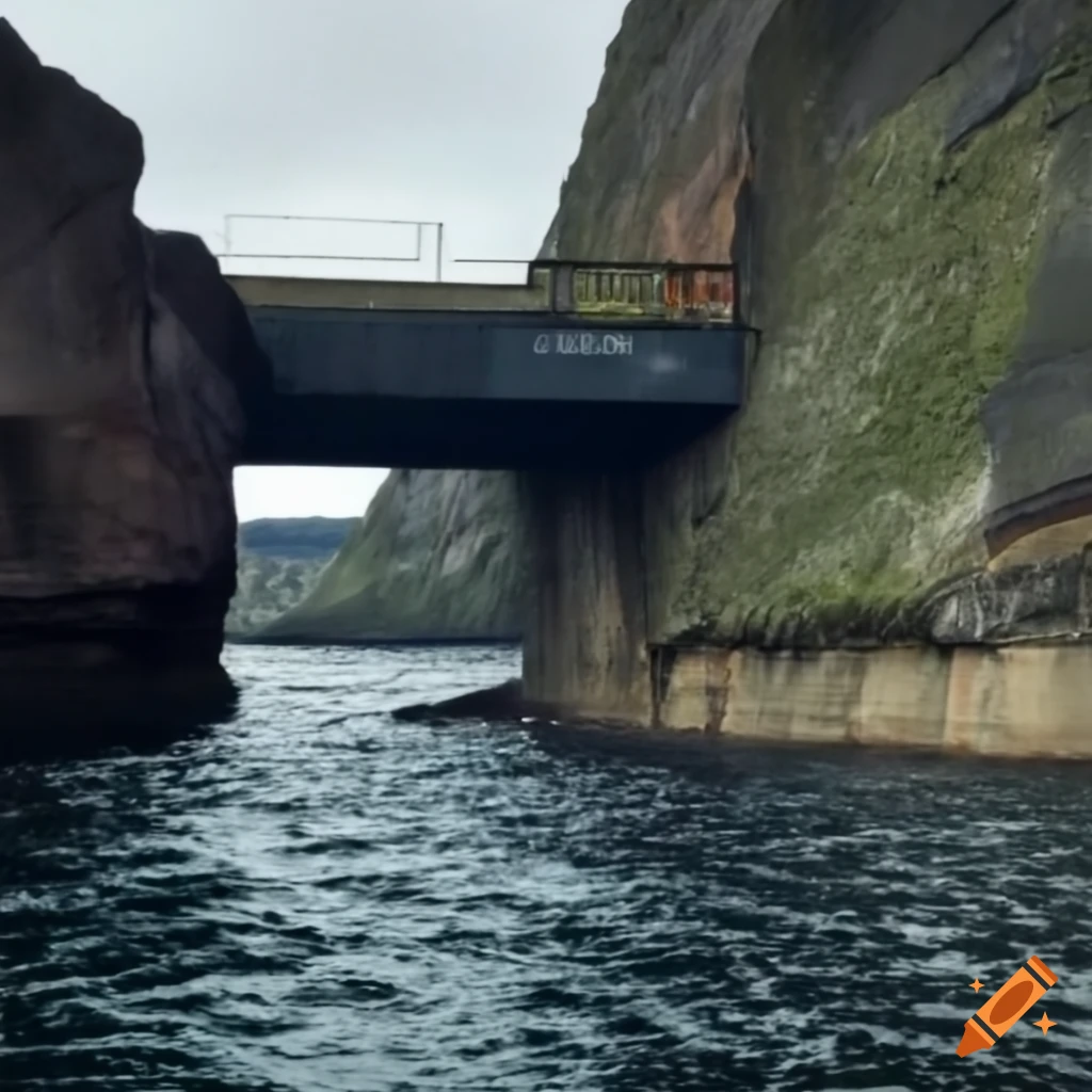 Railway ticket barrier on Rockall in a liminal space