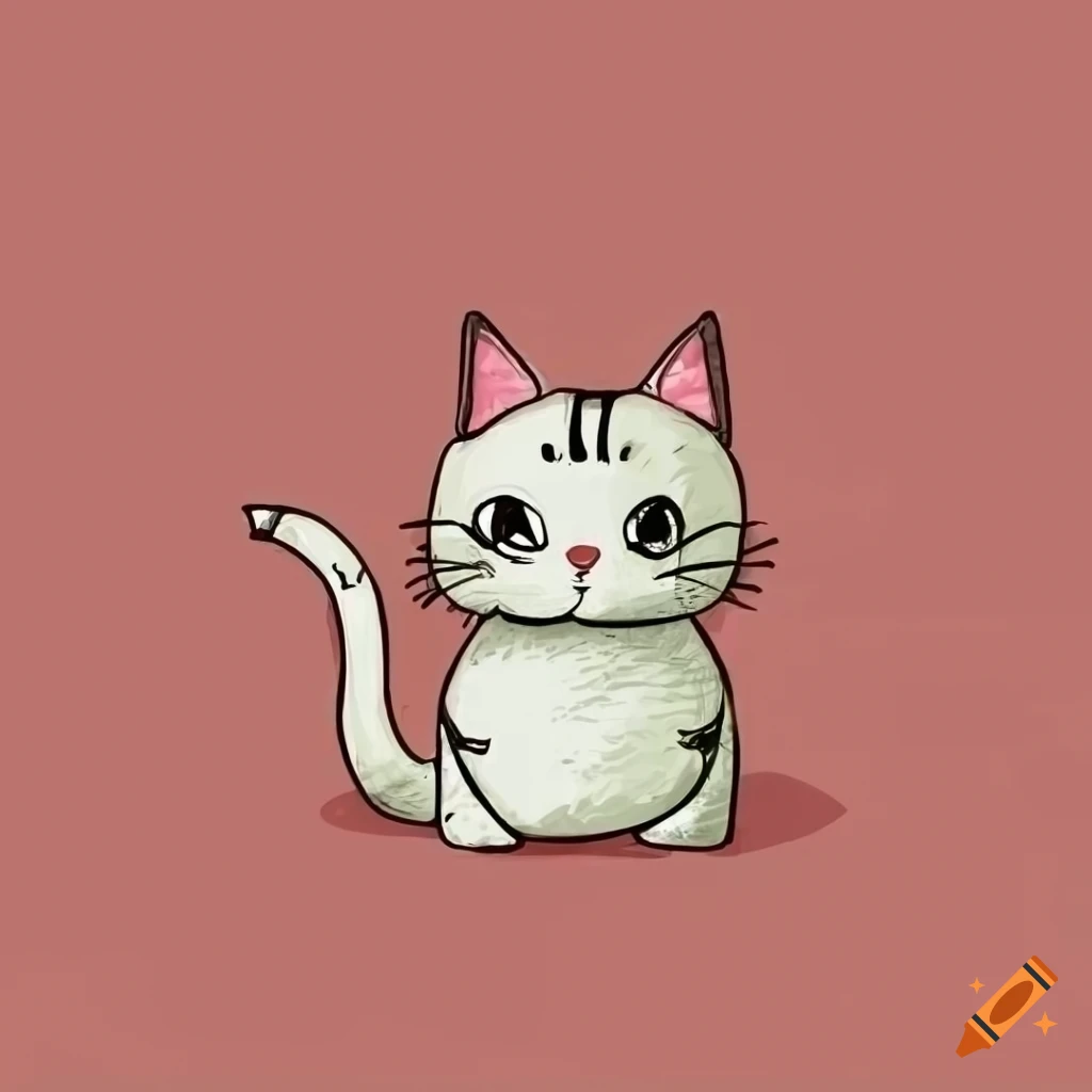 Illustration of a cute doodle cat