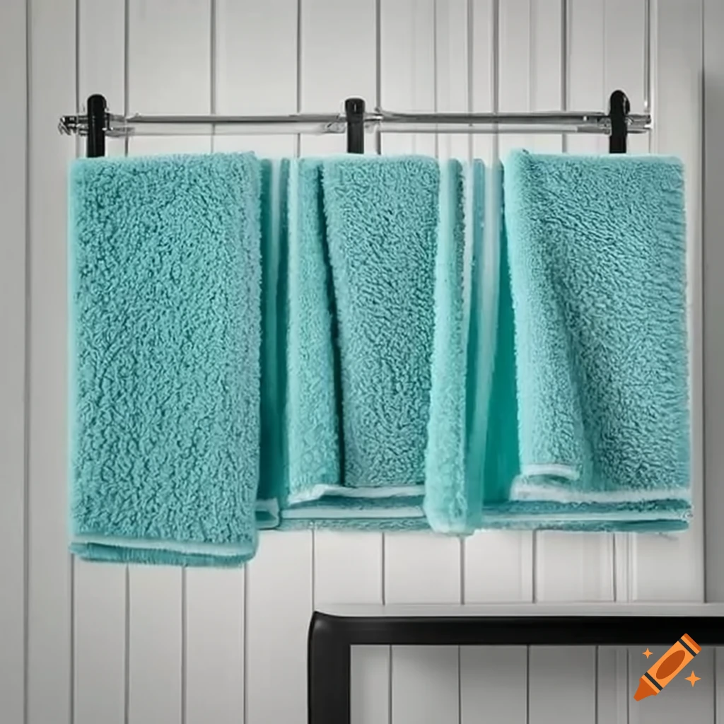 Bathroom towel hanging from the wall