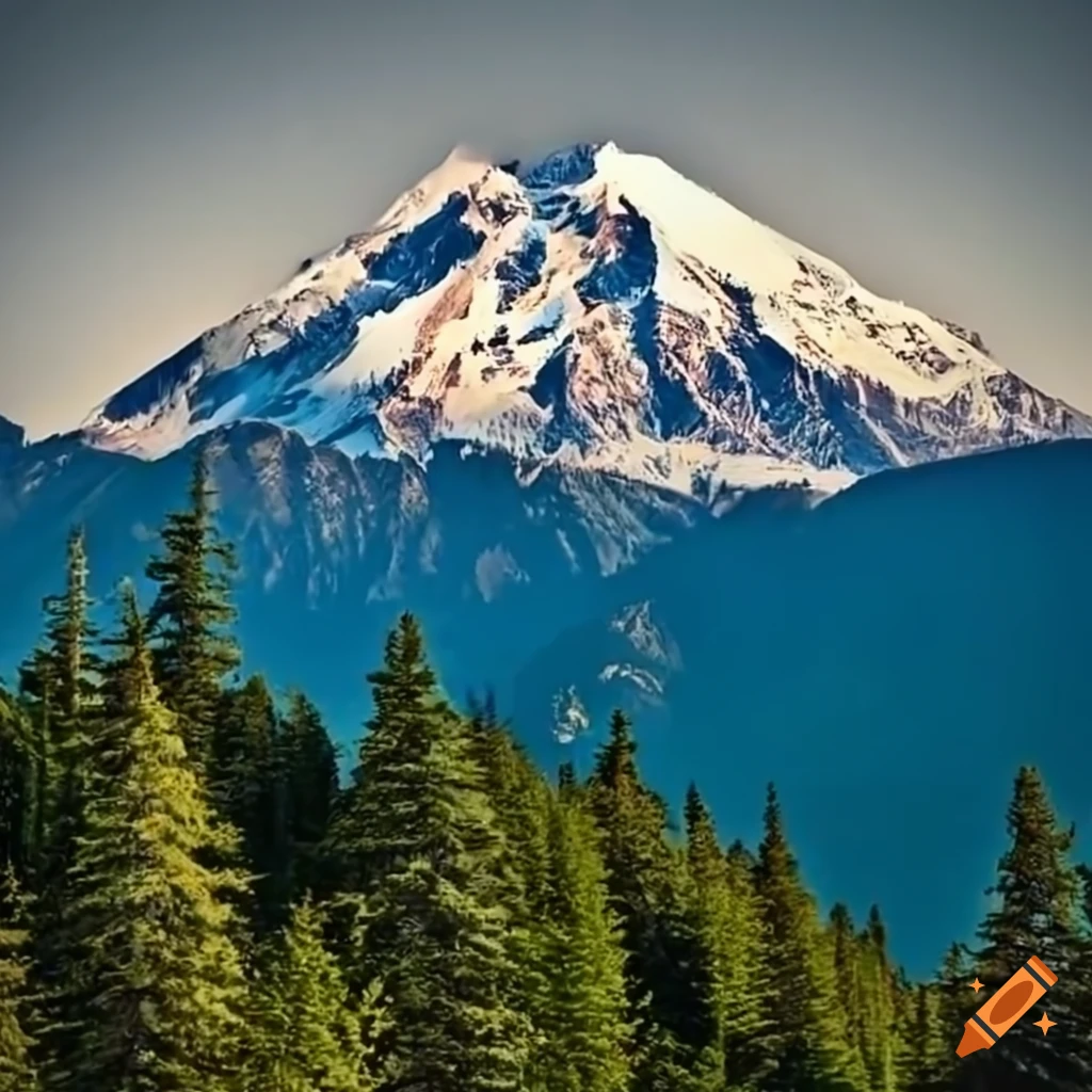 Wilderness resembling Mt. Rainier mountain