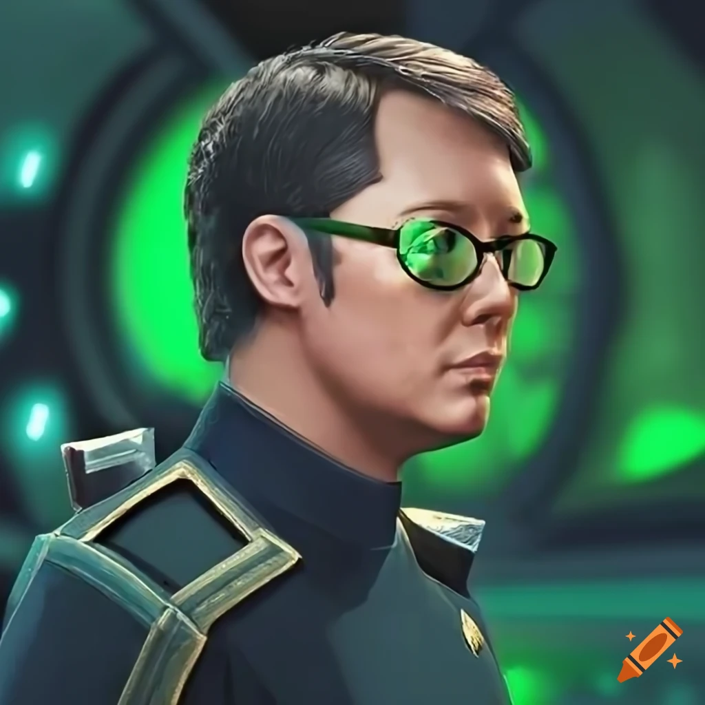 Young James Spader portraying a time traveler with a glowing green wristwatch in Star Trek movie poster art
