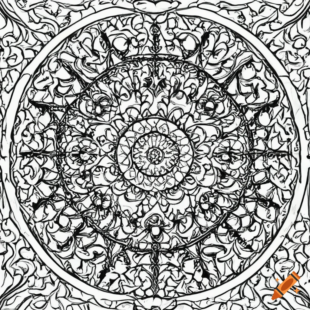 Mandala bird full body coloring page for adults on white background