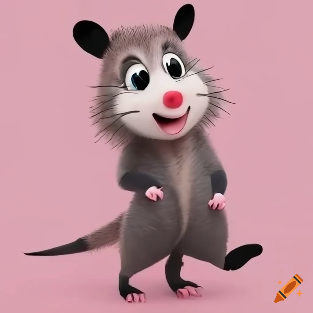 Olympics mascot possum in animated 4k resolution