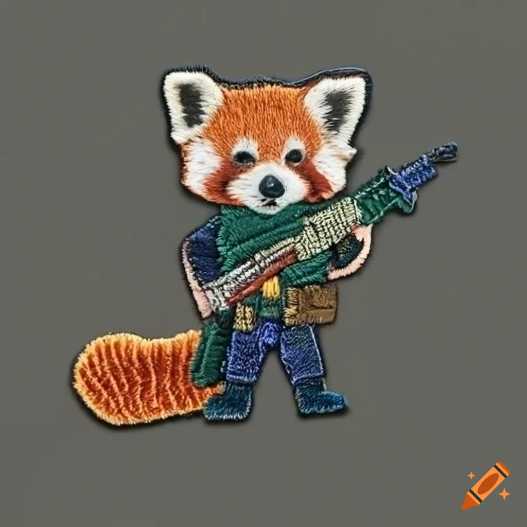 Red panda soldier patch