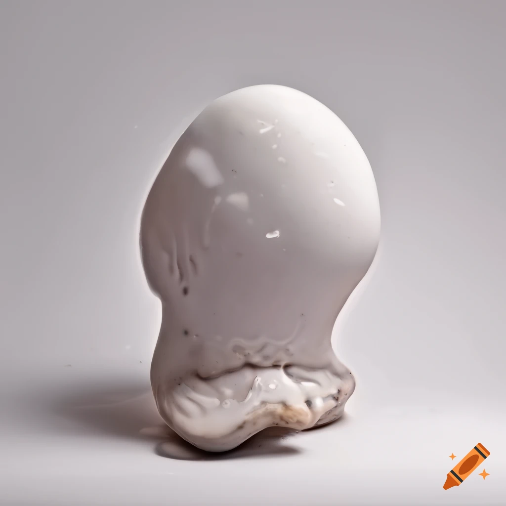 Salt glazed white ceramic organs on a white background