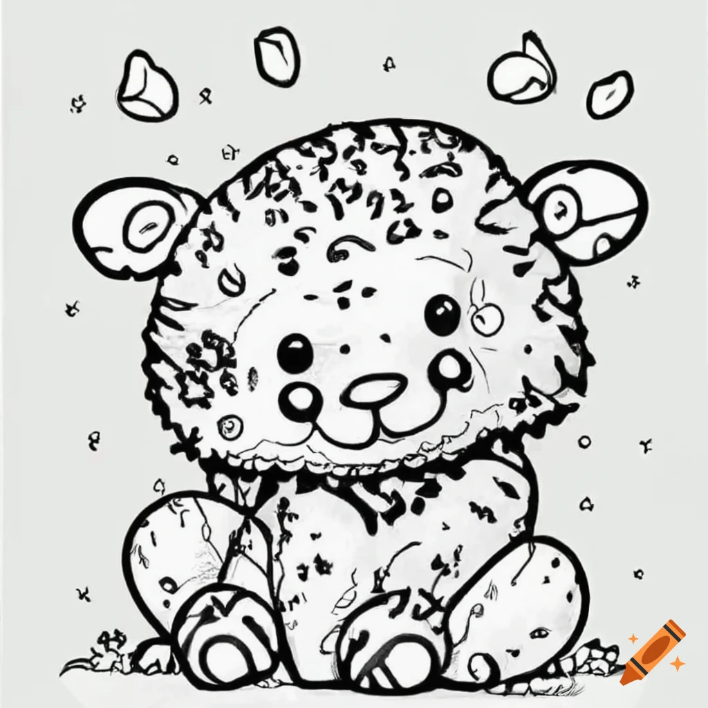 Black and white coloring page of an animal for kids