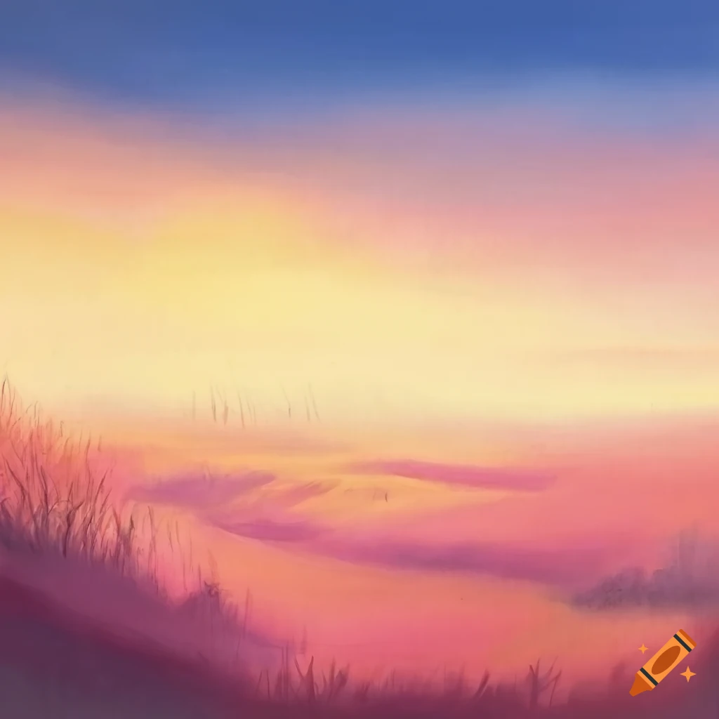 Realistic pastel landscape art