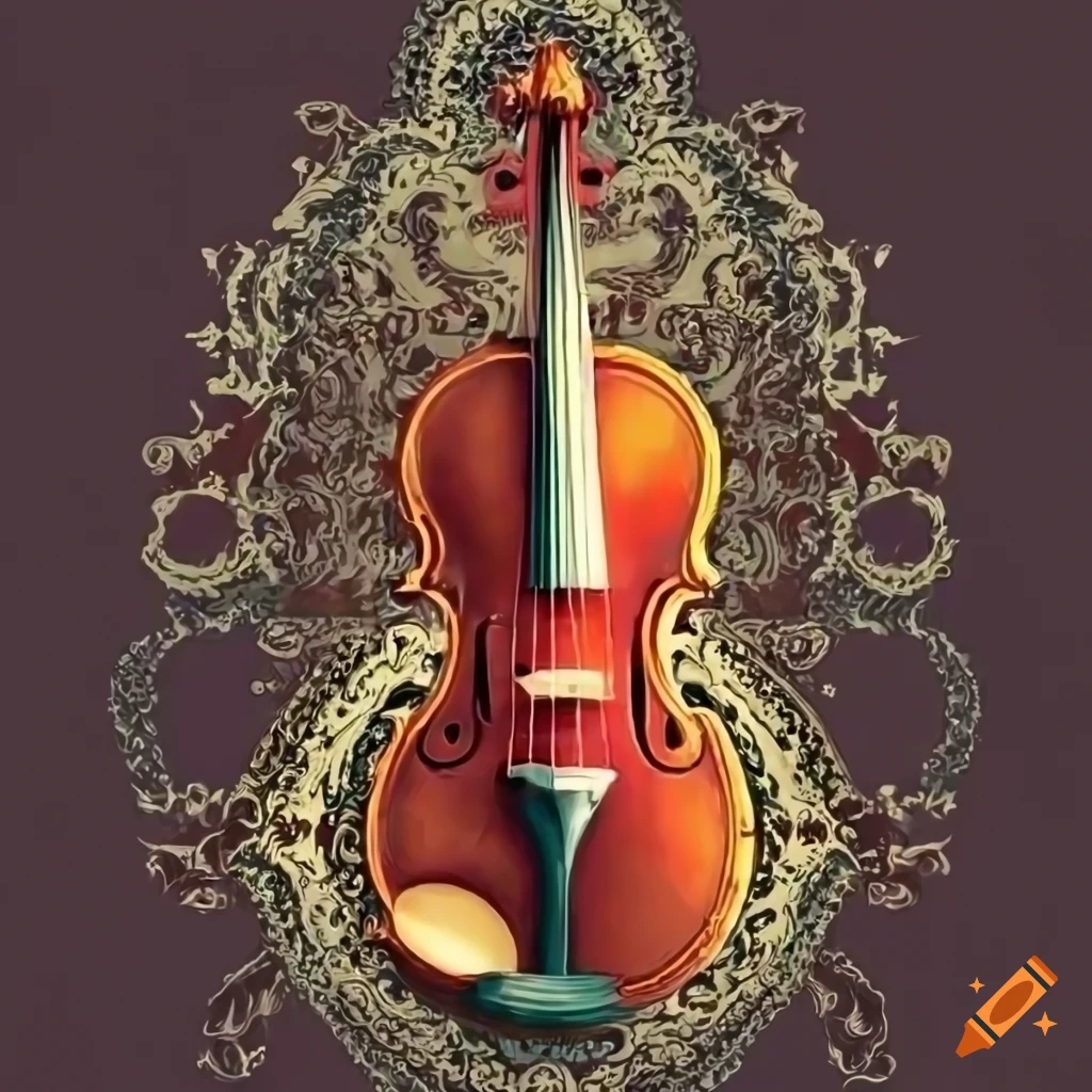 Baroque style music poster featuring a violin