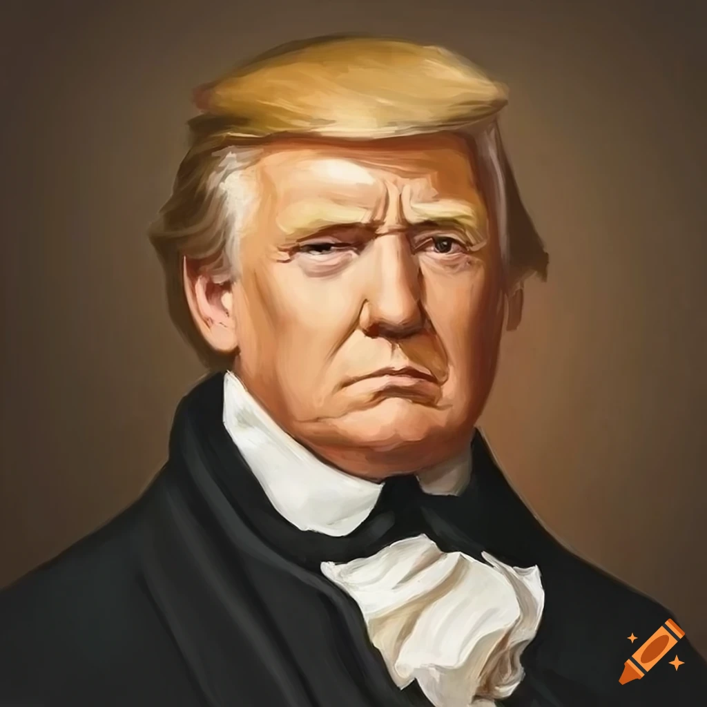 American portrait of President Donald Trump in Gilbert Stuart style