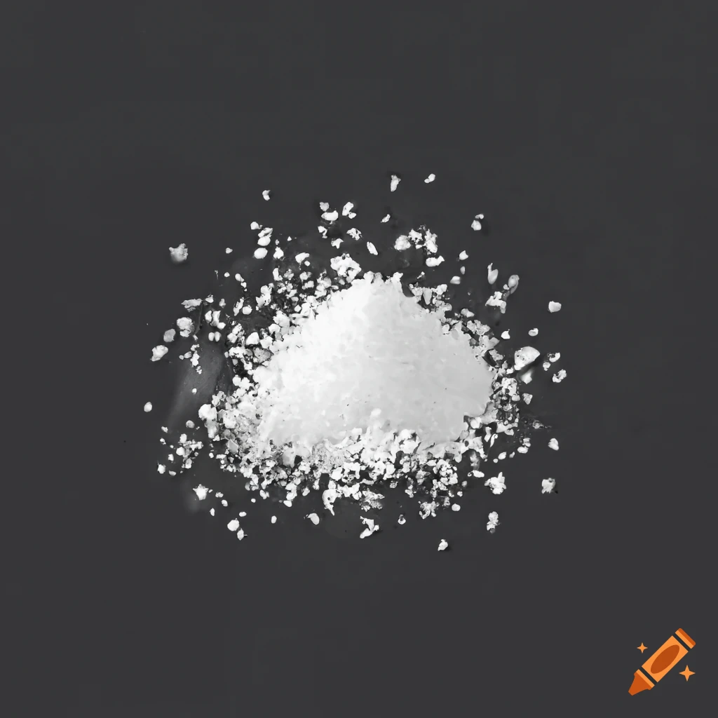 Crushed white sugar on black background