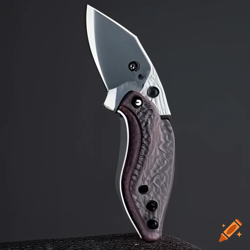 Spyderco jackknife on a futuristic Japan-style steel table