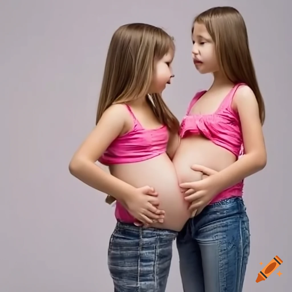 Two girls with full stomachs looking impressed