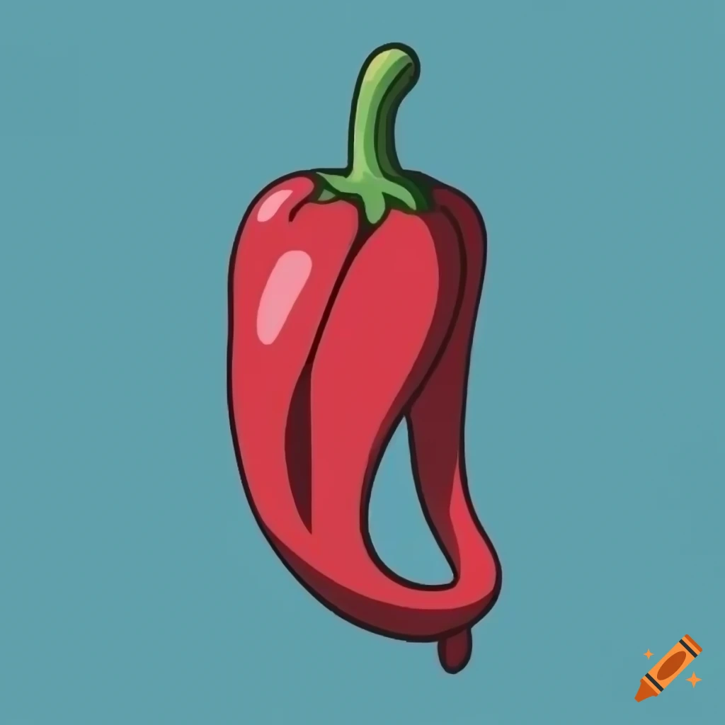 Pepper in flat color SVG style