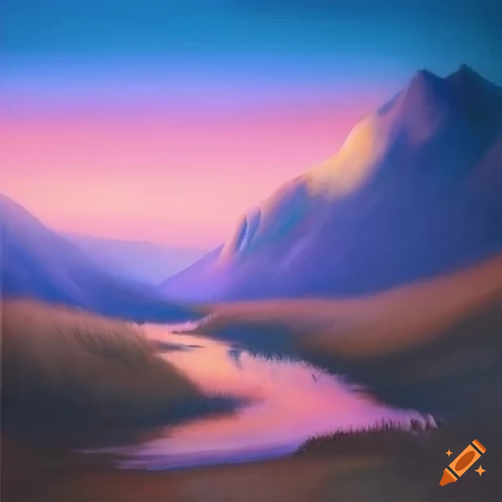 Realistic pastel landscape art
