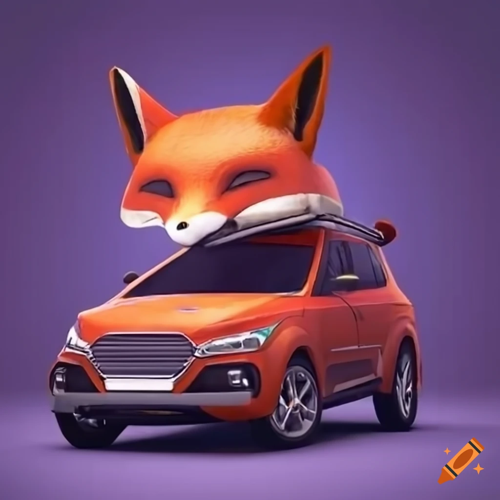 Fox in car avatar for GitLab
