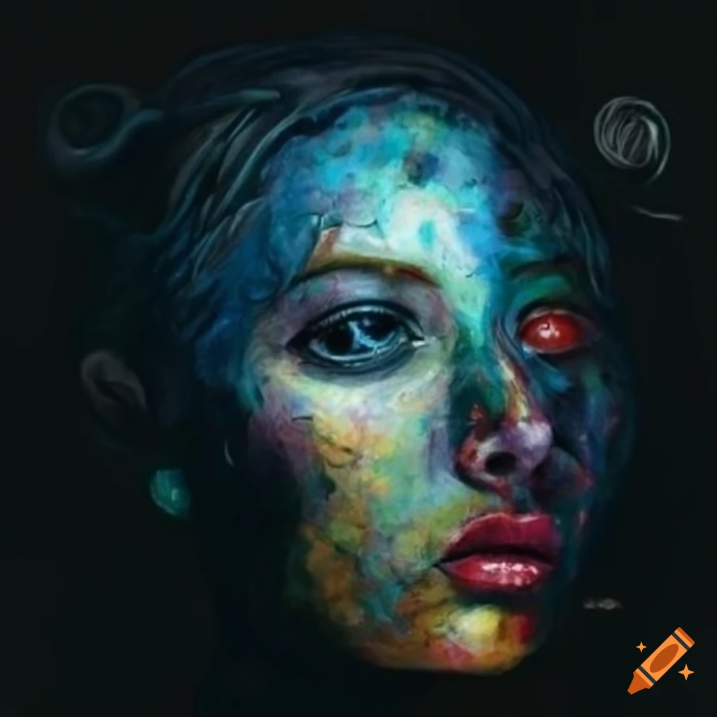 Collage of 200 paintings forming a unique composition