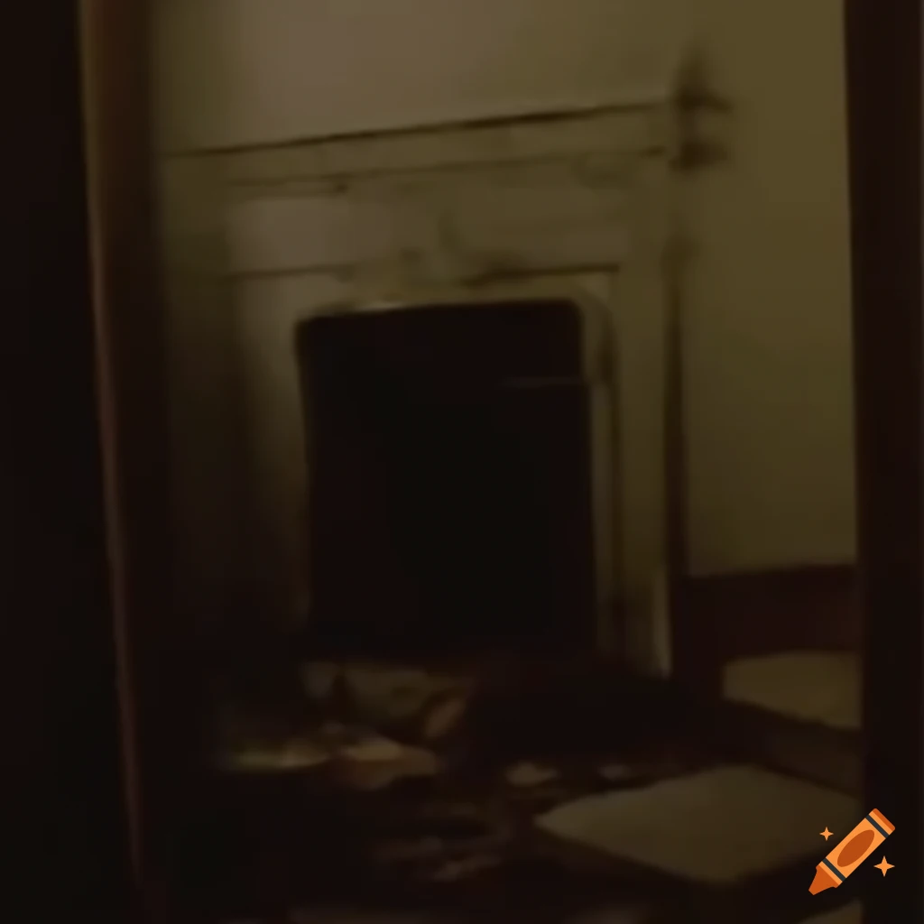 Abandoned house captured on a low-quality VHS tape
