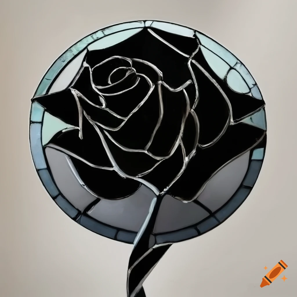 Black rose stained glass on Craiyon
