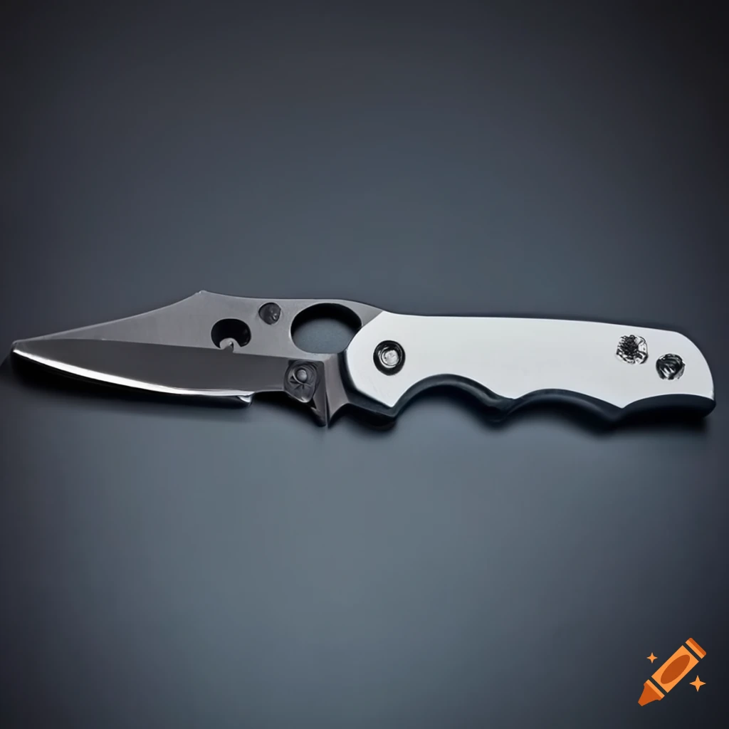 Spyderco scalpel on a futuristic Japanese-style dark steel table