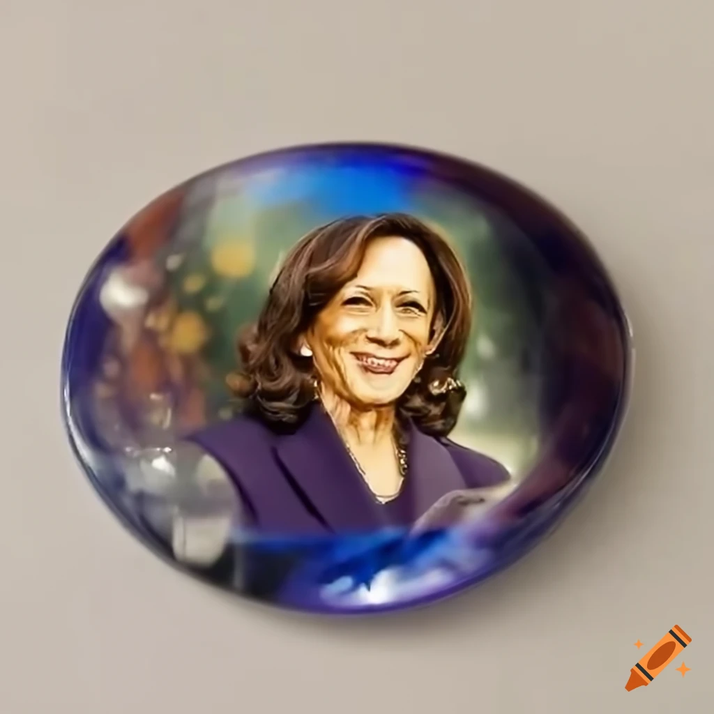 Collection of elegant glass Kamala Harris campaign buttons