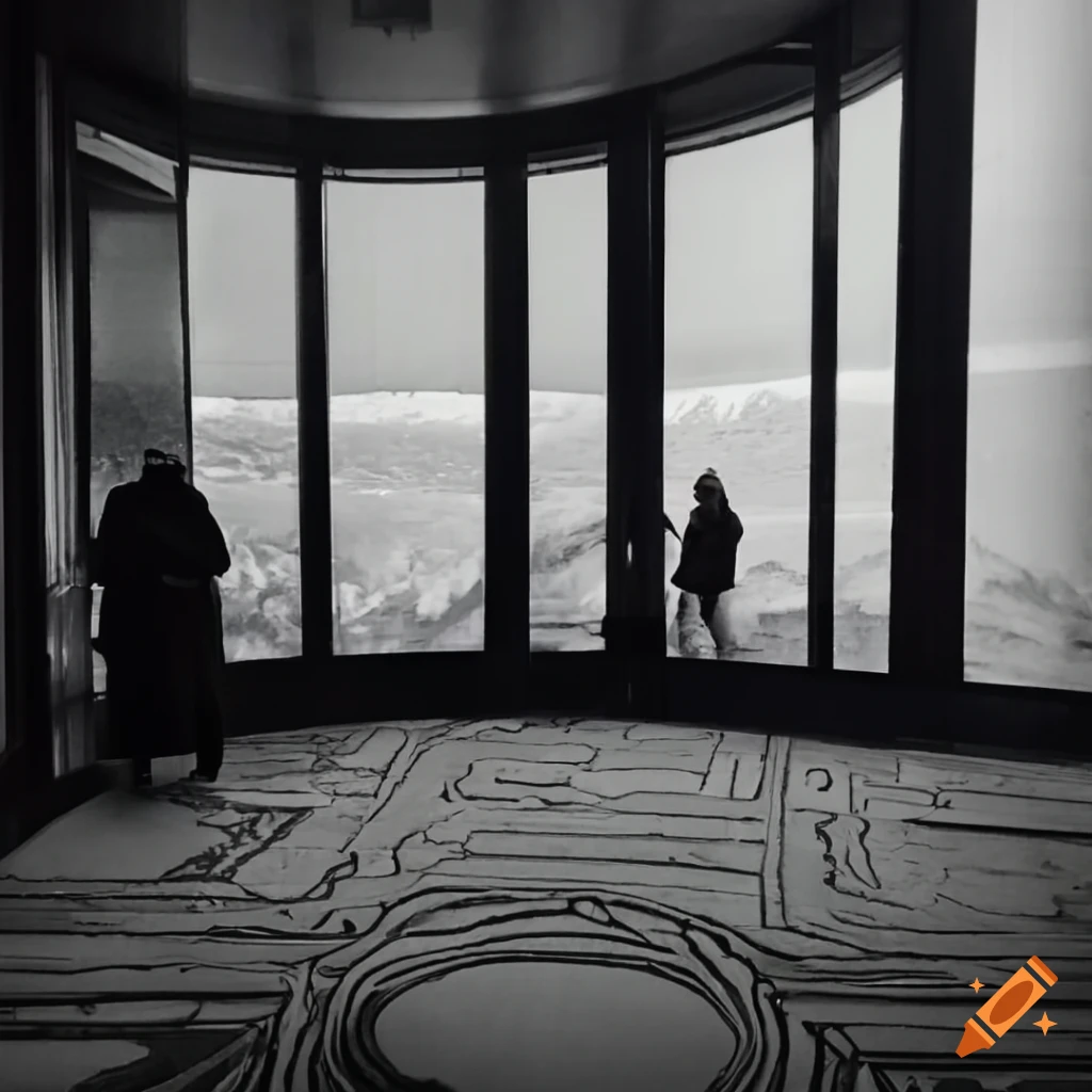 Elevator lobby at the top of Mount Rainier in a liminal space