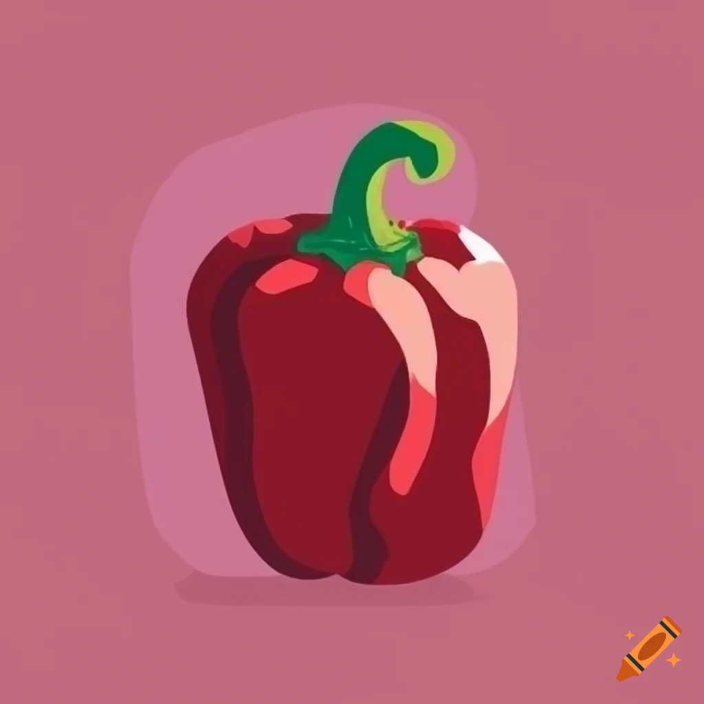 Pepper in flat color SVG style