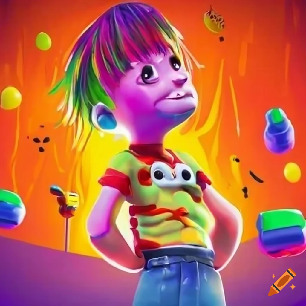 Vibrant and colorful cartoon of classic gaming icons
