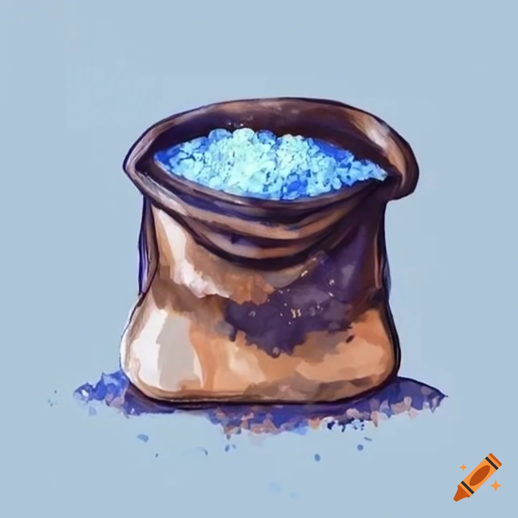 Black salt pouch with a hint of blue glow