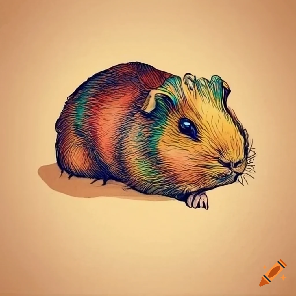 Detailed and captivating Guinea pig in the style of Albrecht Dürer
