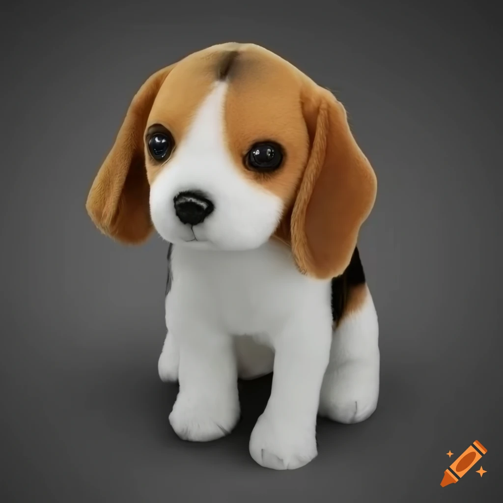 Photorealistic plushie beagle