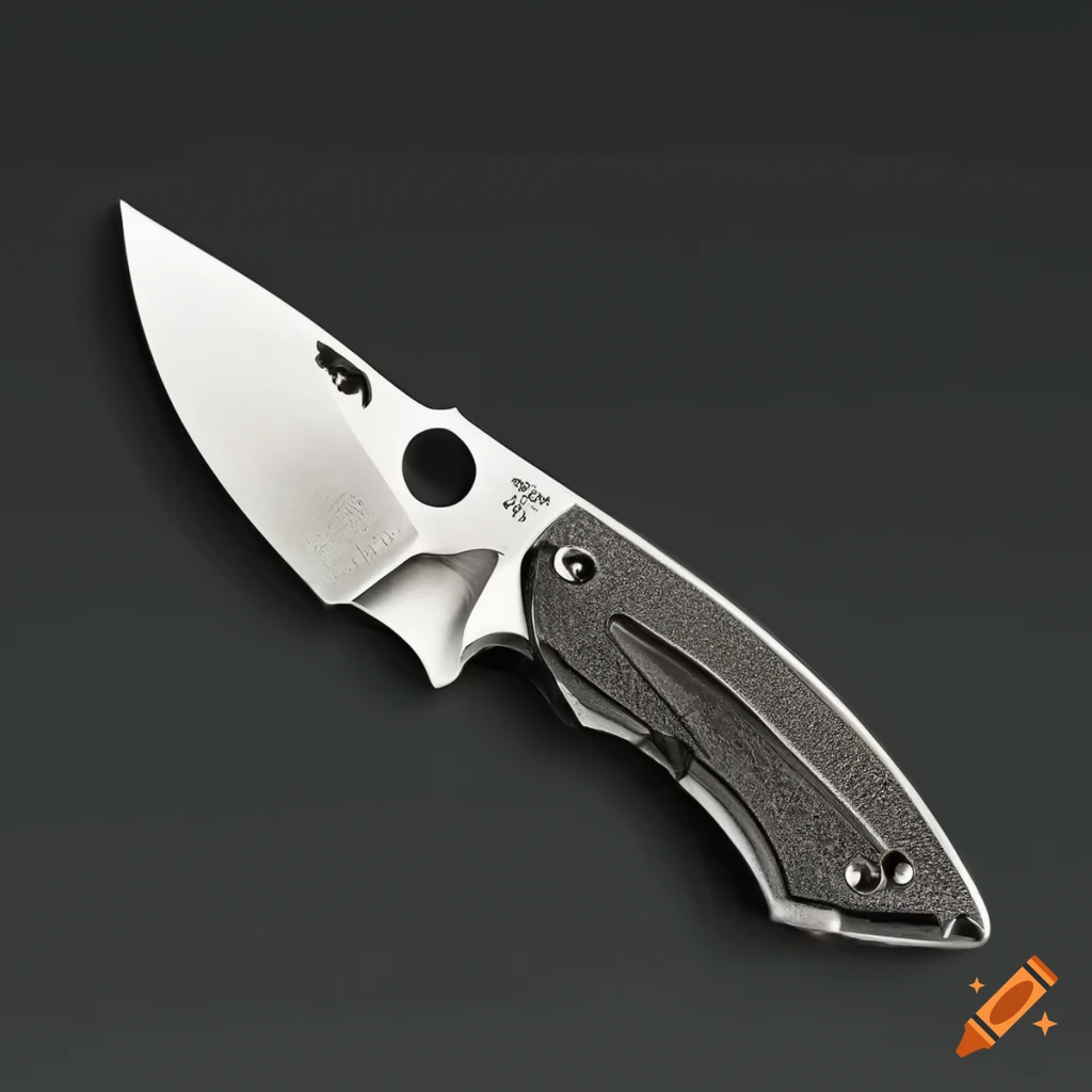 Spyderco jackknife on a futuristic Japanese style dark glass steel table