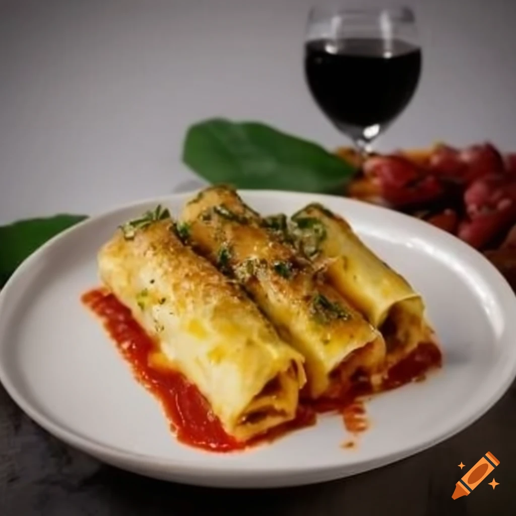 Spinach Ricotta Cannelloni dish