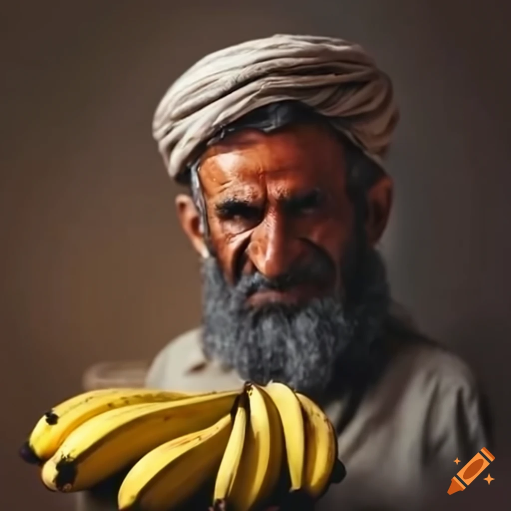 Entrepreneur selling bananas in an Afghan market