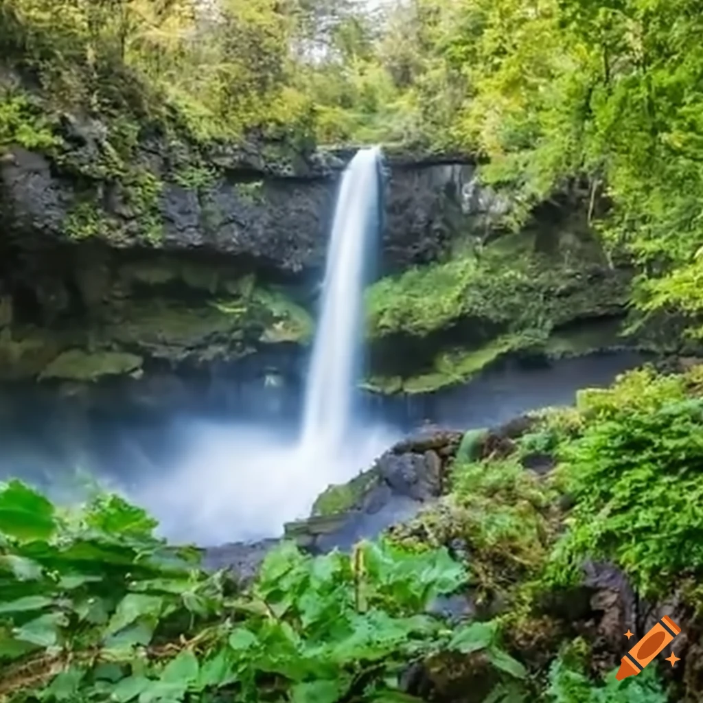 Waterfall cascading out of a bunker