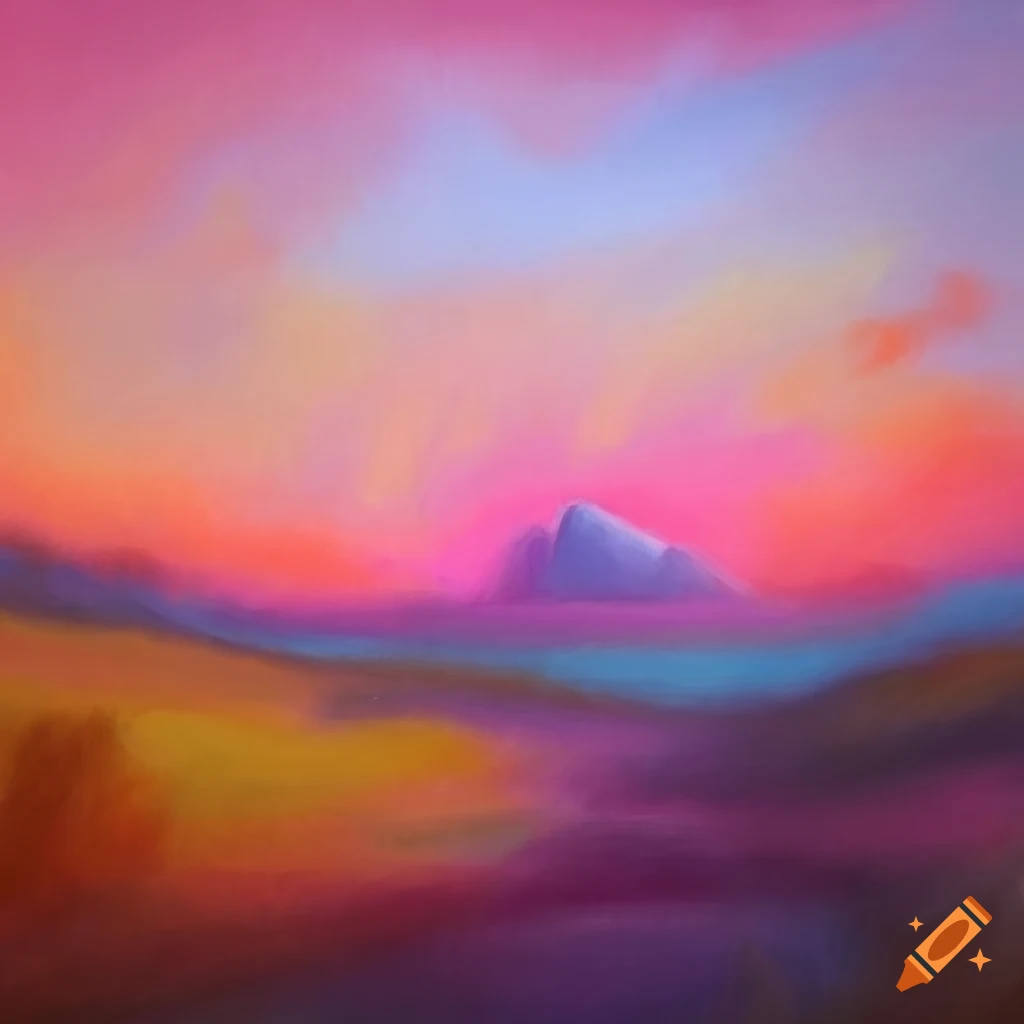 Realistic pastel landscape art