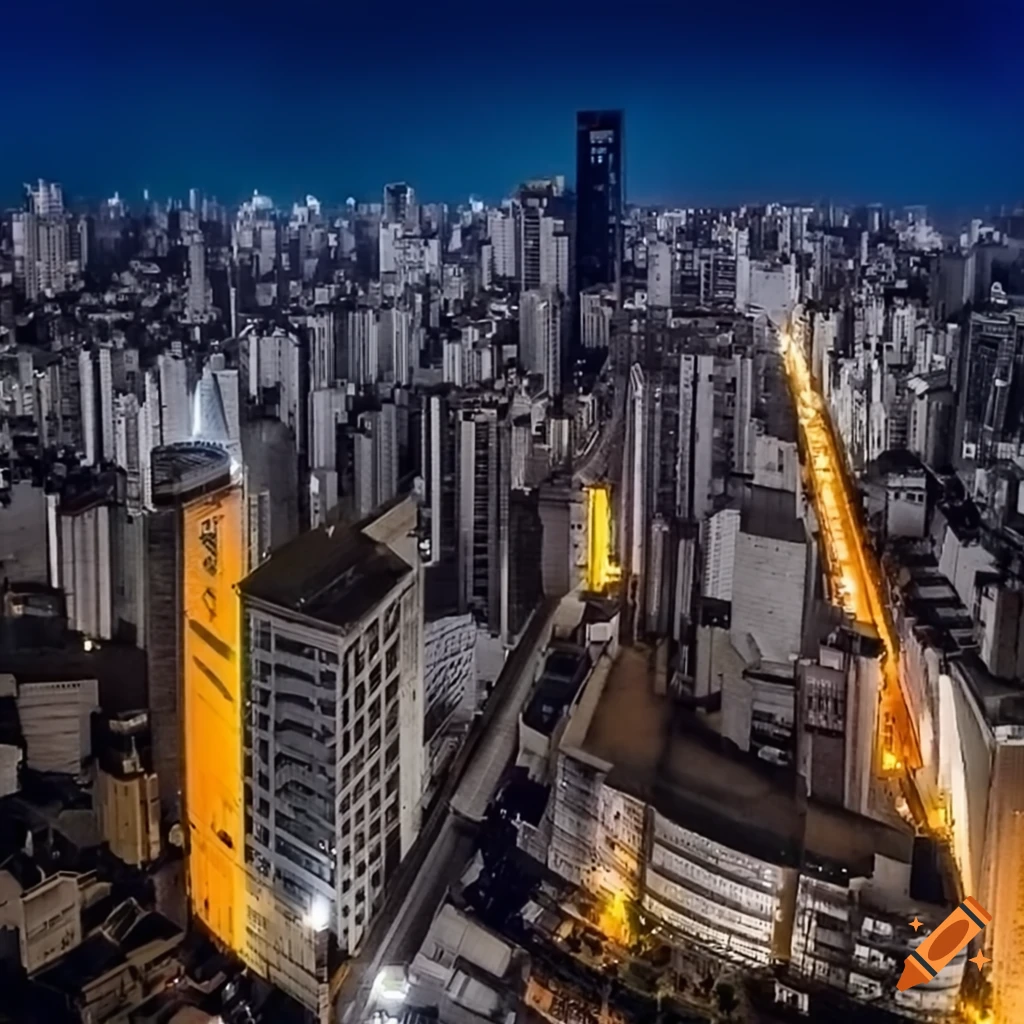 High-resolution hyper-realistic photograph of urban landscape in são ...