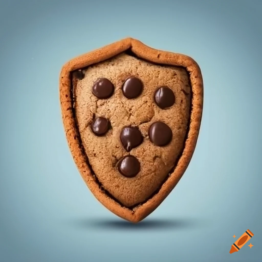 Chocolate chip cookie shaped like a shield